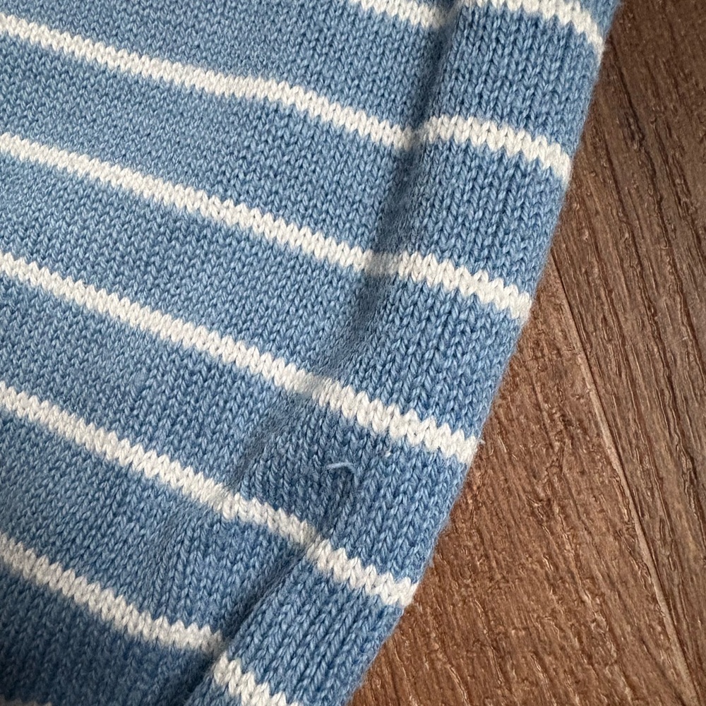 Lacoste 80s Blue and White Striped Sweater - Picture 4 of 6
